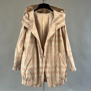 Women's Lightweight Long Hooded Windbreaker Size M